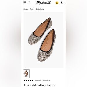 Madewell. The Reid Ballet Flat in Spotted Calf Hair. Size 7. Worn once.